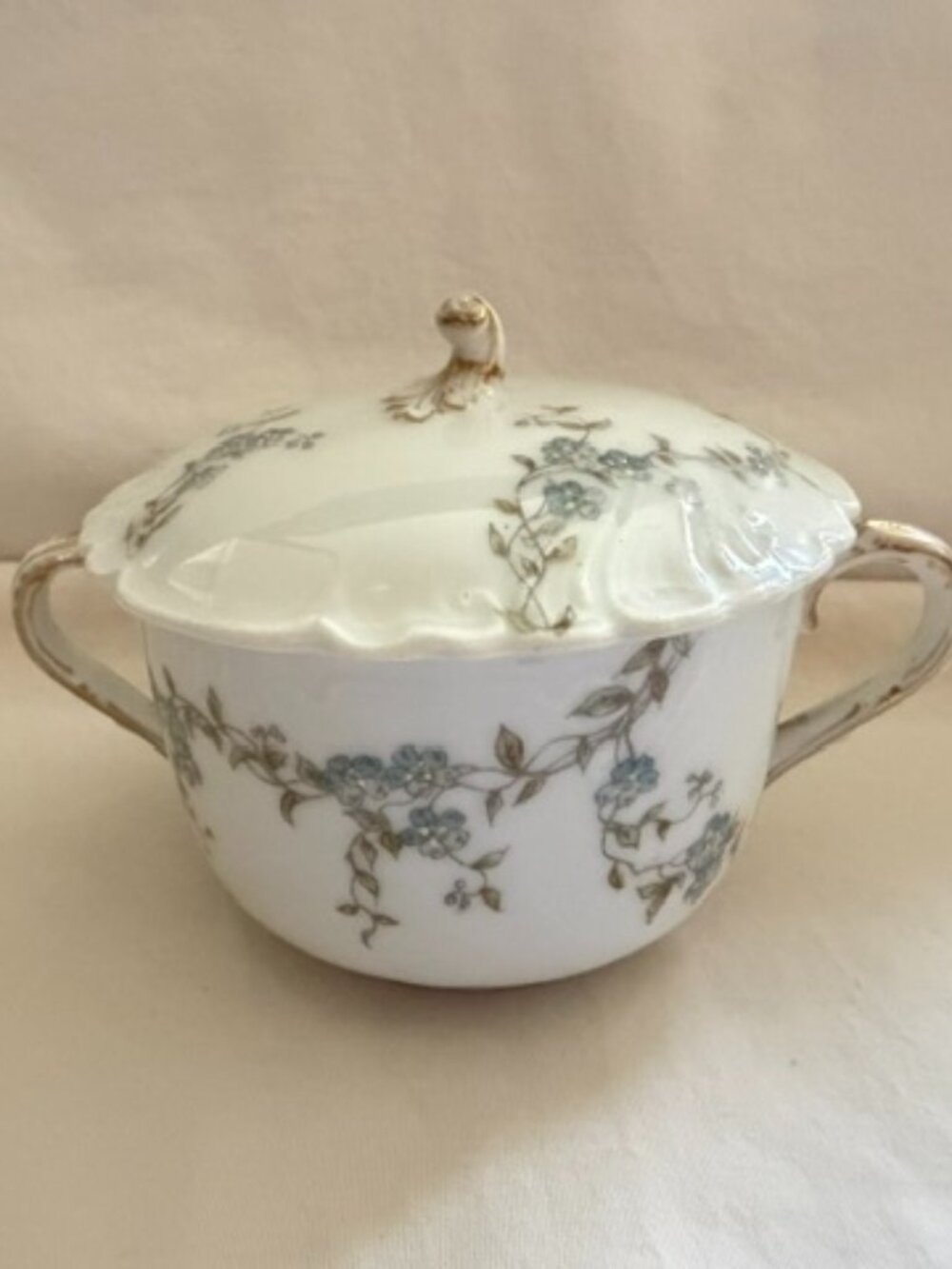 Vintage Limoges Porcelain Lidded Sugar Bowl - Picture 6 of 12